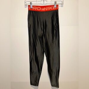 Nike Black Leggings with Red Waistband XS Woman’s High‎ Waisted